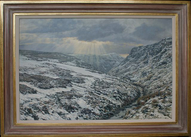 Running Brown Hares - An oil painting by Martin Ridley