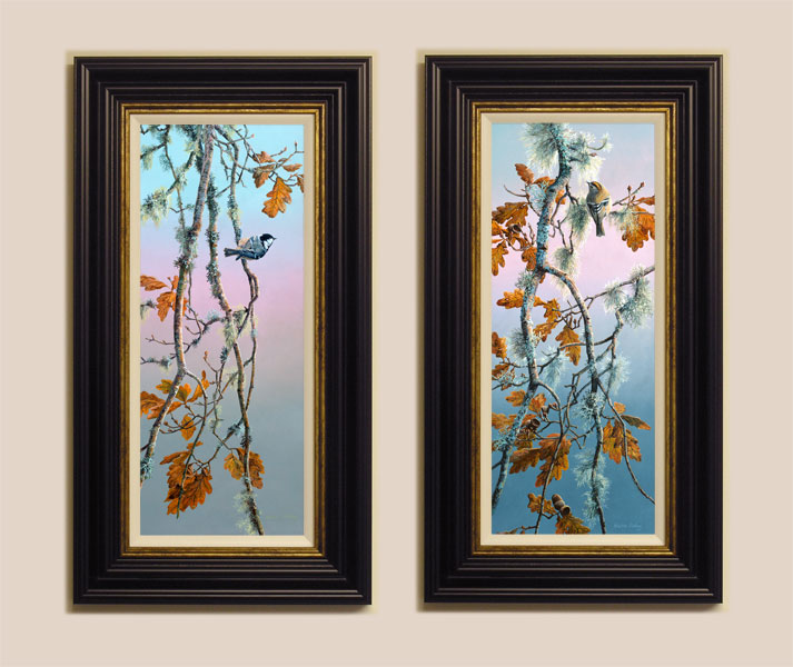 framed bird prints - small birds